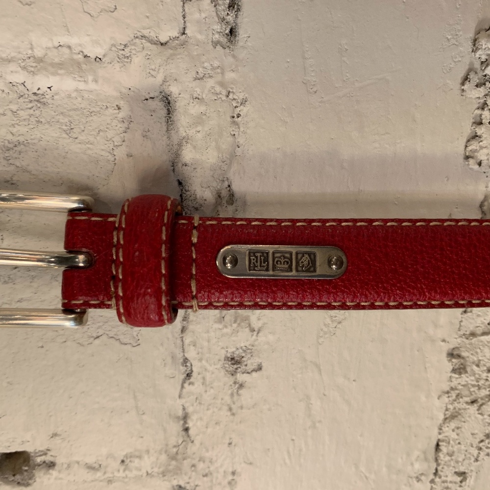 Ralph Lauren Belt 37" length Red Leather